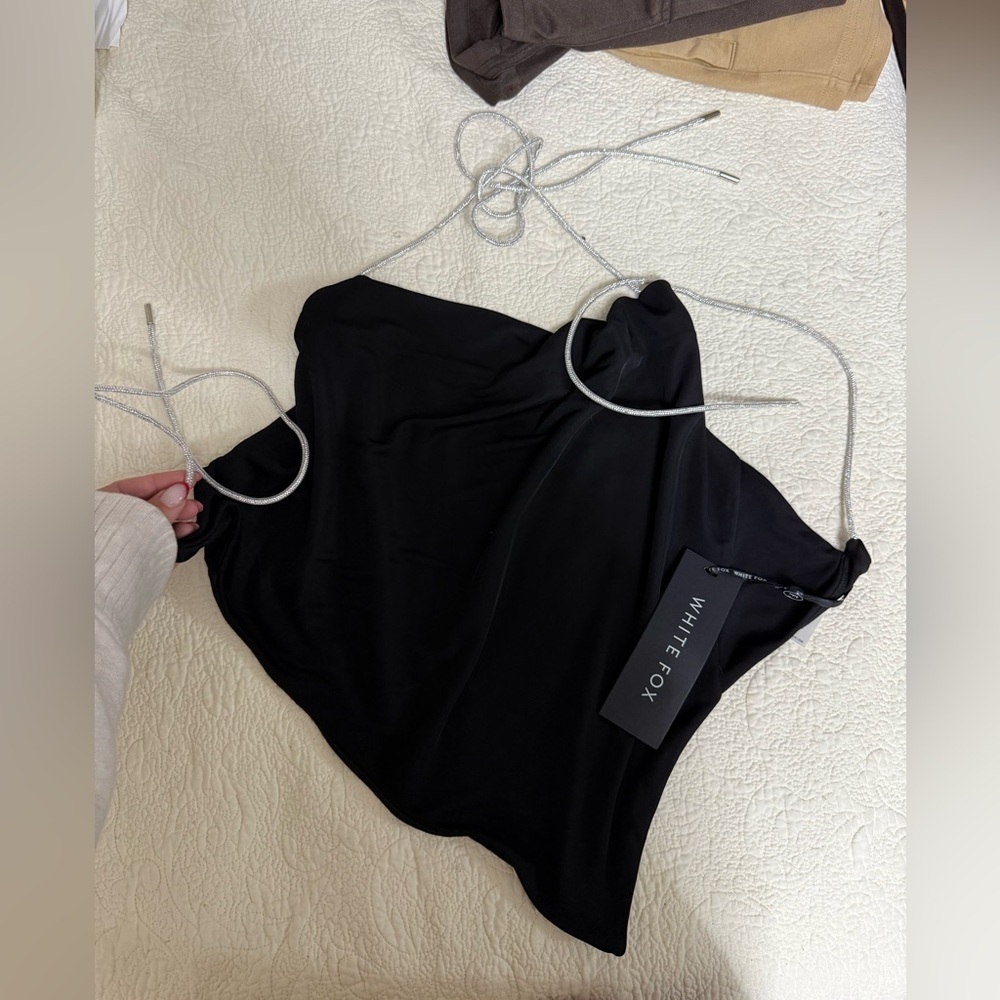 White Fox Boutique Black Asymmetrical Top